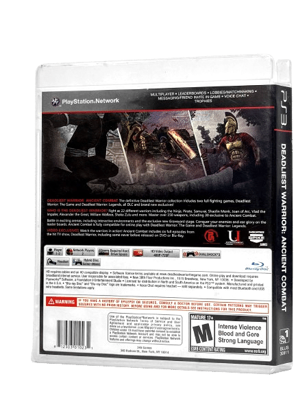 DEADLIEST WARRIOR ANCIENT COMBAT for SONY Playstation 3 / PS3