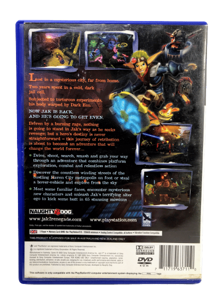 JAK II Renegade (Jak 2 Renegade) PS2 *MINT COMPLETE* - Image 5