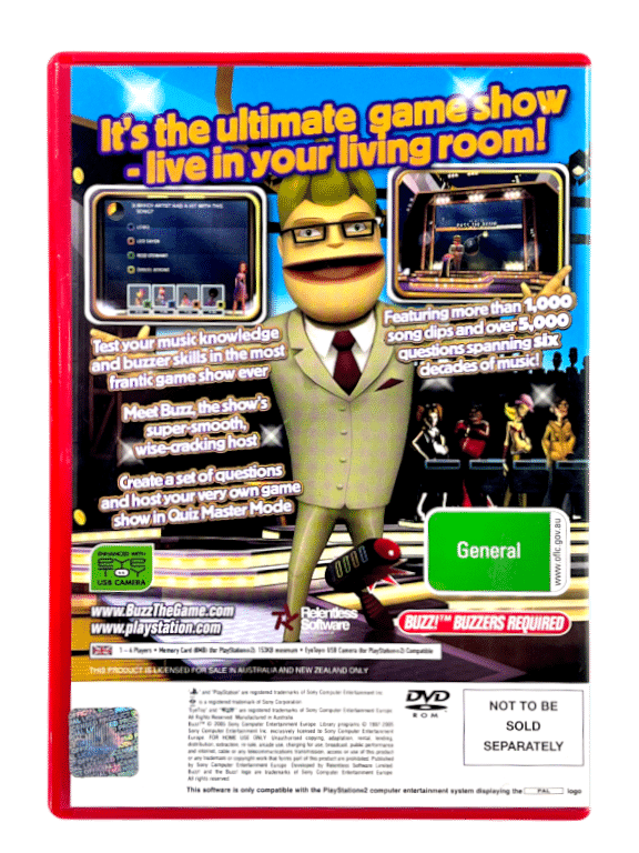 BUZZ! The Music Quiz (PS2) *EXCELLENT COMPLETE* Appleby Games
