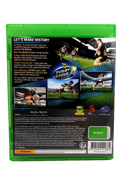 RUGBY LEAGUE LIVE 4 (XBox One) *EXCELLENT COMPLETE* - Image 6