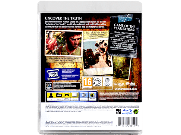 UNCHARTED 3 DRAKE'S DECEPTION GAME OF THE YEAR PS3