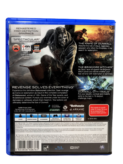 Dishonored Deathinitive Edition (PS4) *MINT COMPLETE* - Image 3