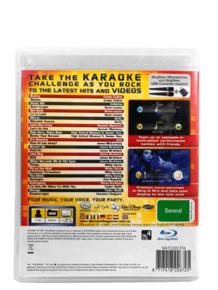 SingStar! Disney Sing It POP HITS (PS3 REFLECTIVE COVER EDITION) *MINT* - Image 8