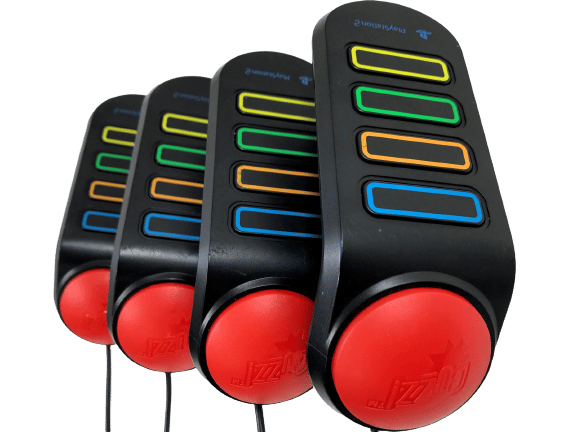 BUZZERS! Official SONY PS2 / PS3 BUZZ CONTROLLERS x 4!