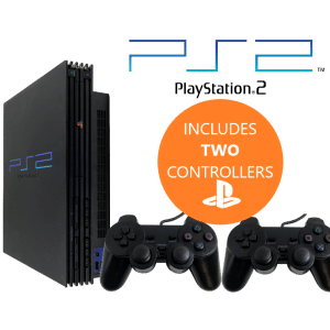 PS2 PHAT Console with two PS2 Controllers