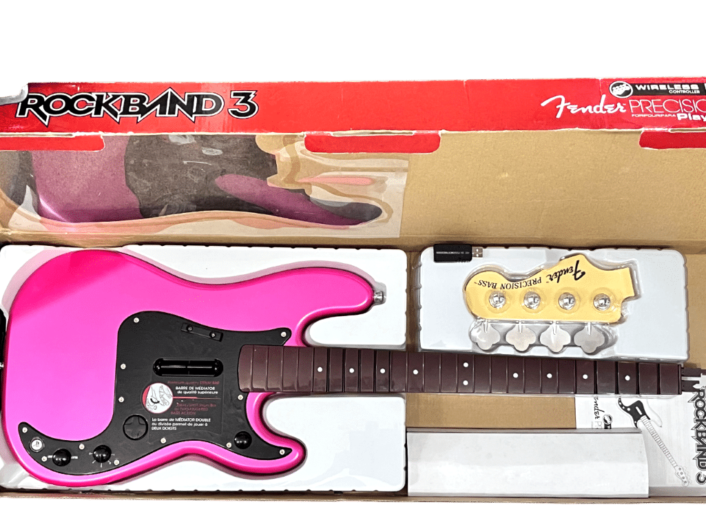 Rock Band 3 Fender Precision Bass Guitar HOT PINK