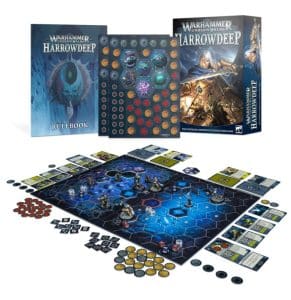 Warhammer Underworlds Harrowdeep game box with playing board and game accessories