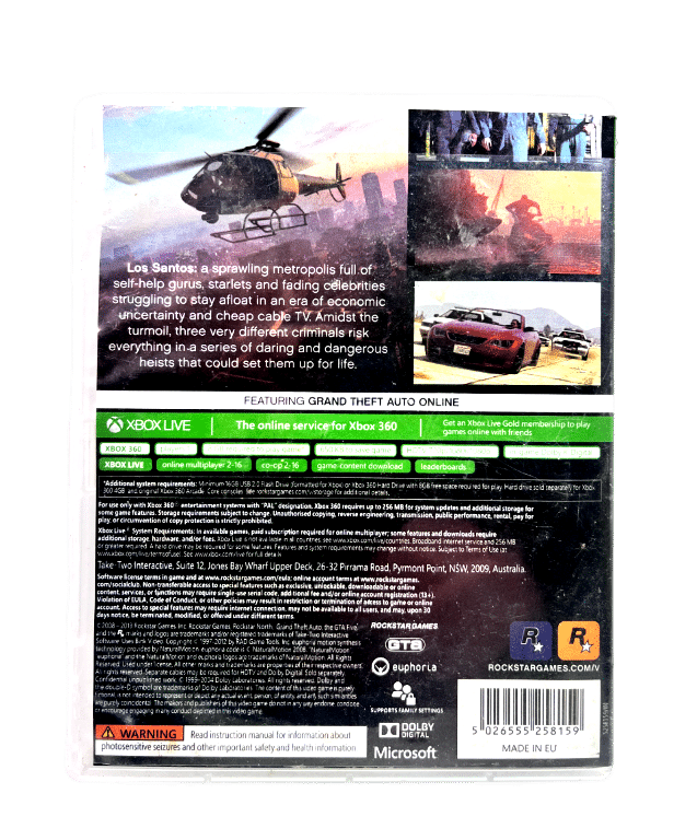 Grand Theft Auto GTA V (GTA 5) PS3 *DISC EXCELLENT* Appleby Games