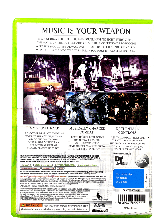 DEF JAM: ICON (XBox 360) *RARE*