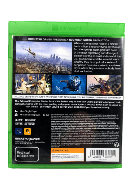 Grand Theft Auto 5 GTA V (GTA 5) Xbox One *COMPLETE WITH MAP & MANUAL* - Image 2