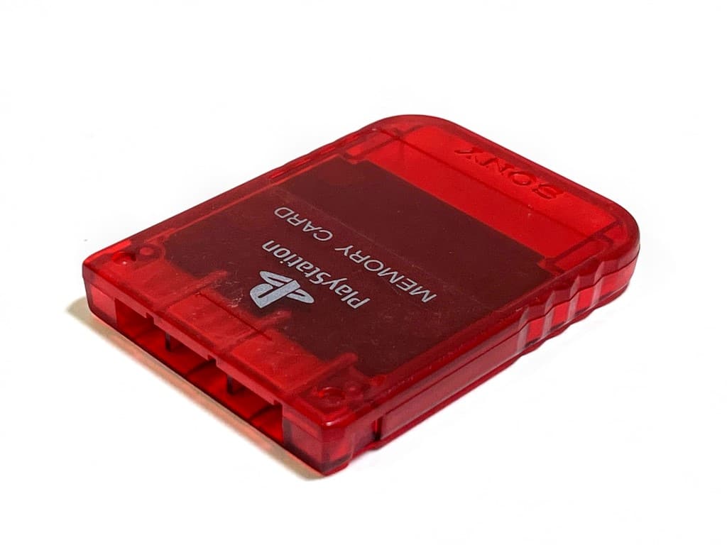SONY PS1 Memory Card Translucent Red