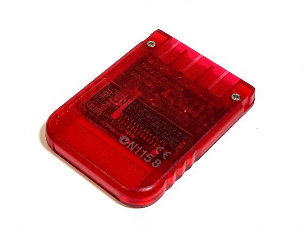 SONY PS1 Memory Card Translucent Red
