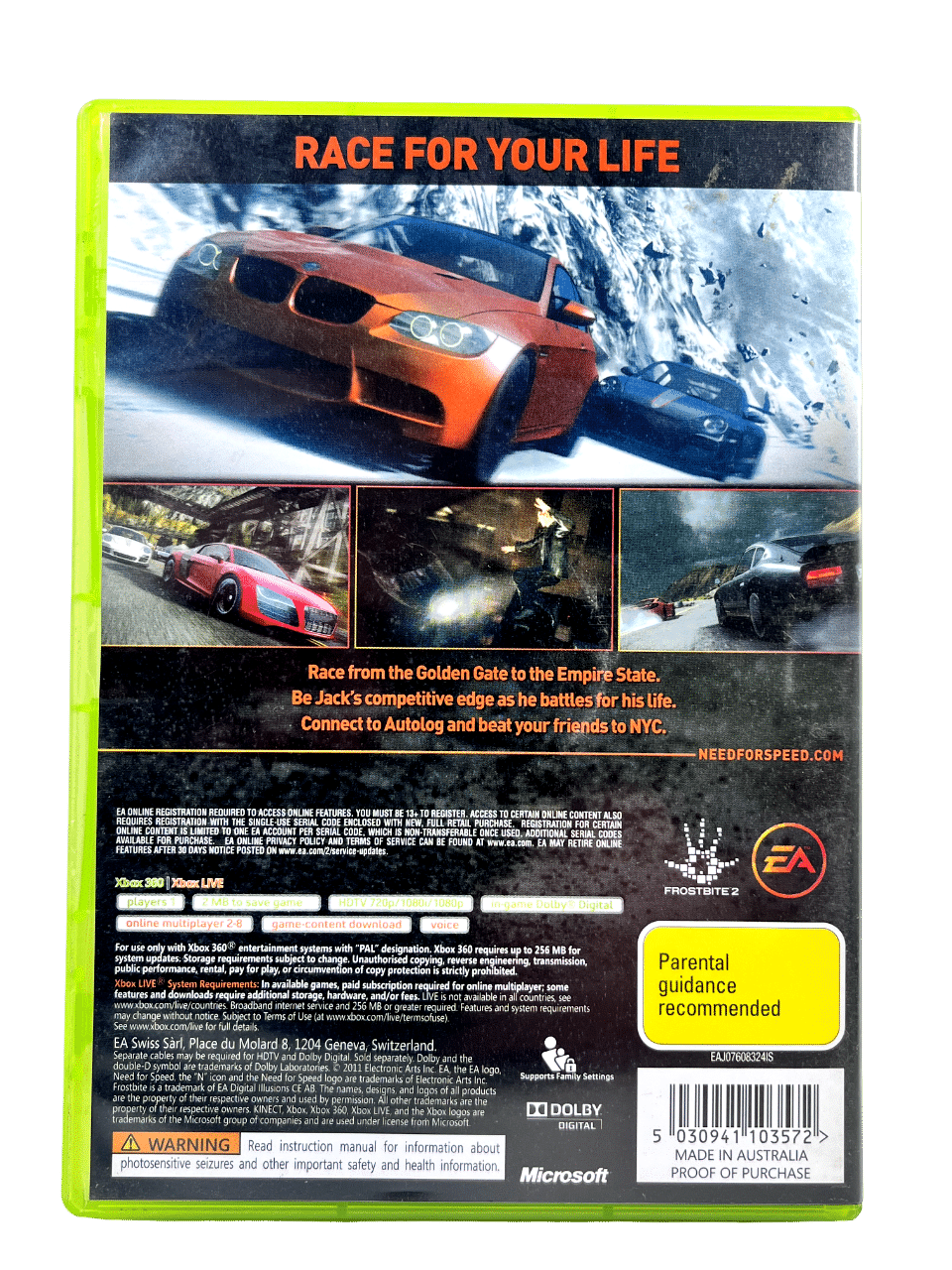 Need for Speed The Run XBox 360 game
