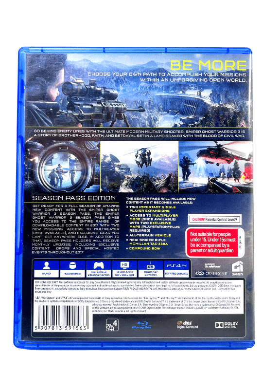 SNIPER GHOST WARRIOR 3 PS4 game