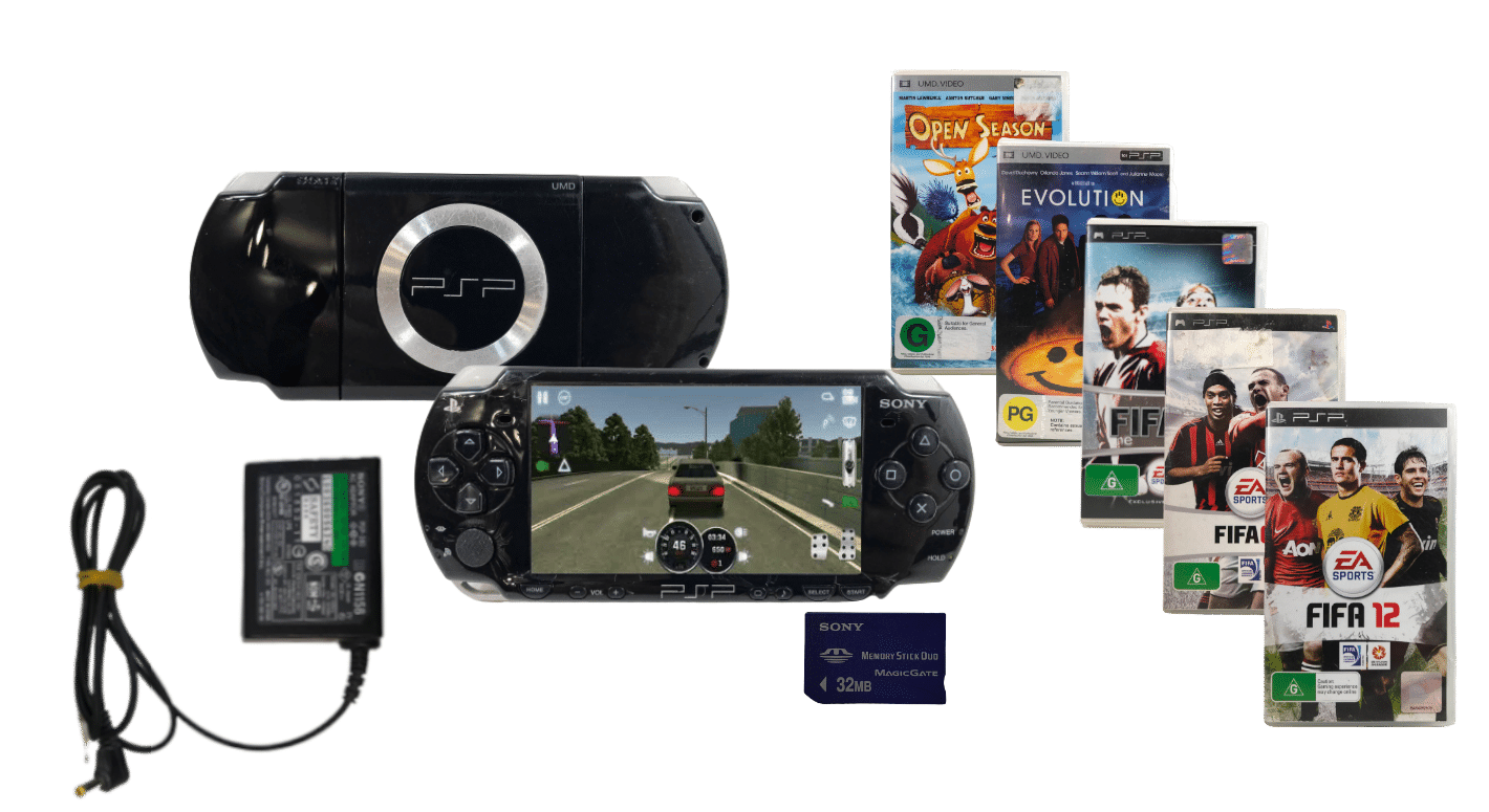 PSP Slim 2002 Console + Sony Charger + Games