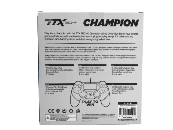PS4 TTX Tech Champion Wired Controller - Black (New) - Image 6