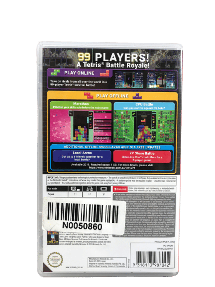 TETRIS 99 (Nintendo Switch) Appleby Games