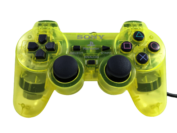 SONY PS2 Controller (TRANSLUCENT) *FLUORESCENT YELLOW*