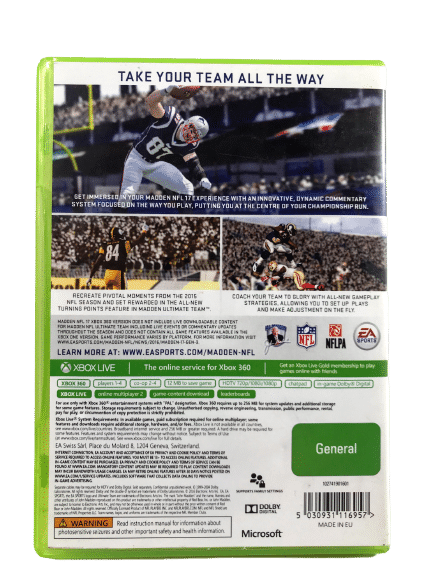 Madden NFL 17 (XBox 360) *COMPLETE* - Image 6