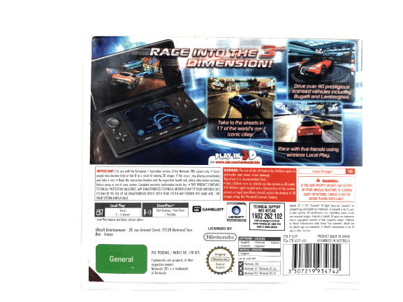 ASPHALT 3D (3DS) *MINT COMPLETE* - Image 3