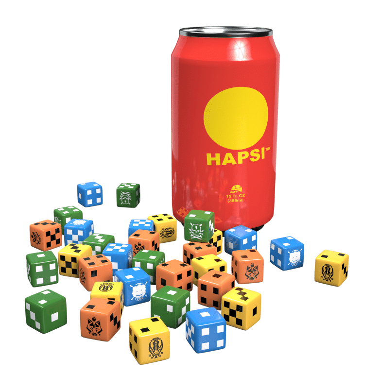 GIANT KILLER ROBOTS Hapsi Can & Faction Dice (Original Flavor)