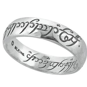 The One Ring (with runes) - Sterling Silver, Size 11
