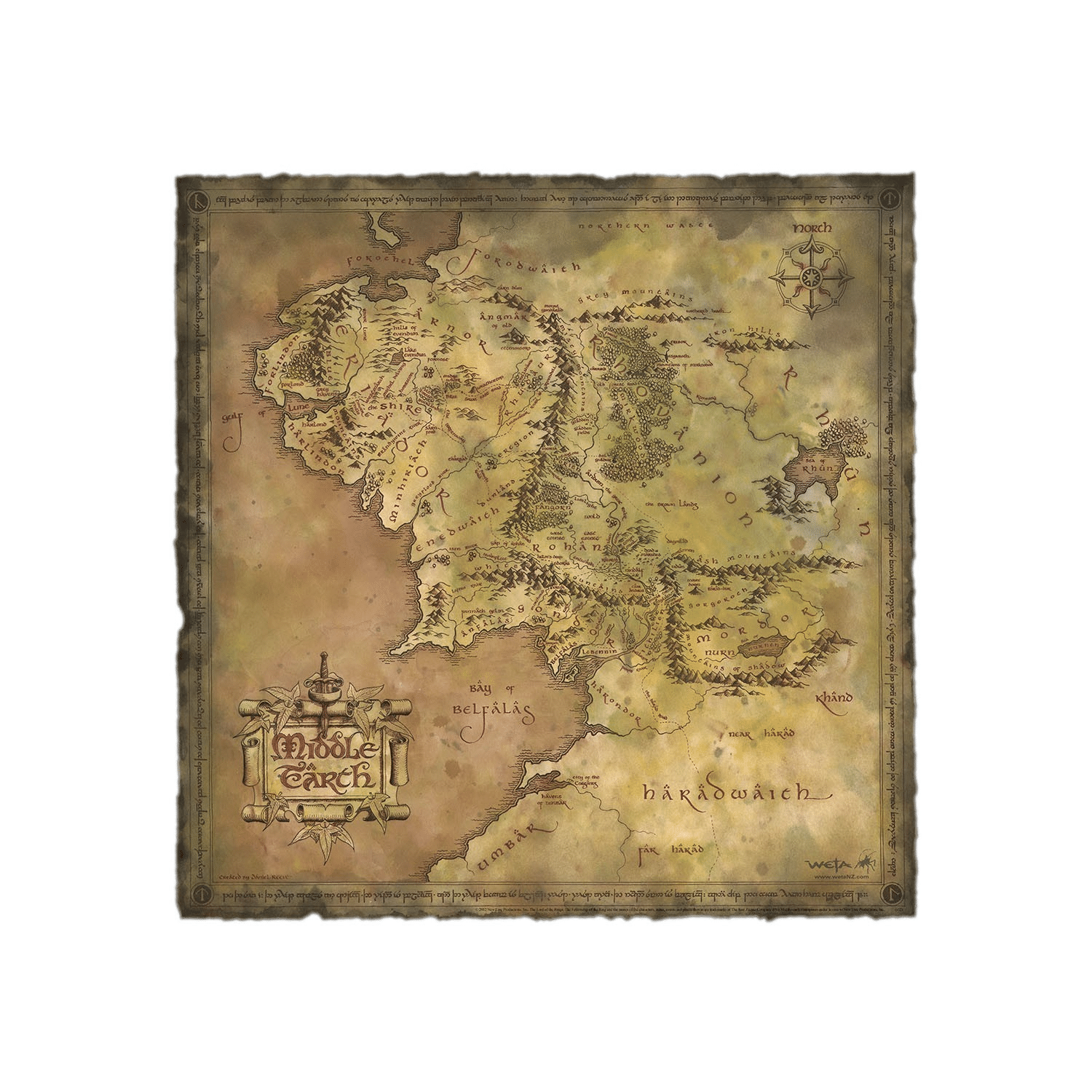 Lord of the Rings: Parchment Map of Middle Earth