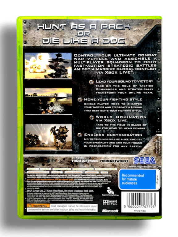 CHROMEHOUNDS XBox 360 game Chrome Hounds