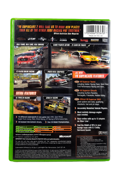 V8 SuperCars 2 (V8 Super Cars Australia 2) XBOX *EXCELLENT & COMPLETE* - Image 9