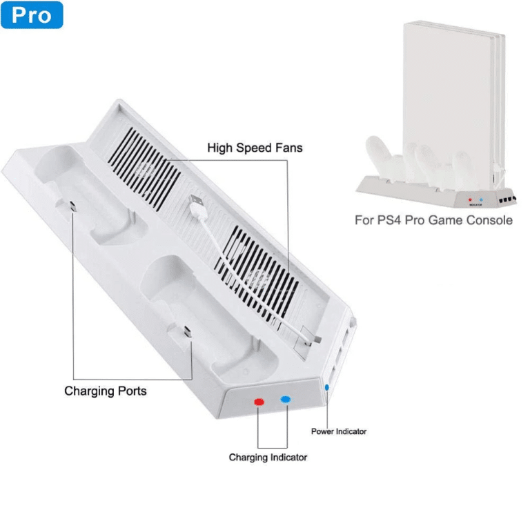 PS4 PRO Vertical Cooling Stand (WHITE) - Image 7