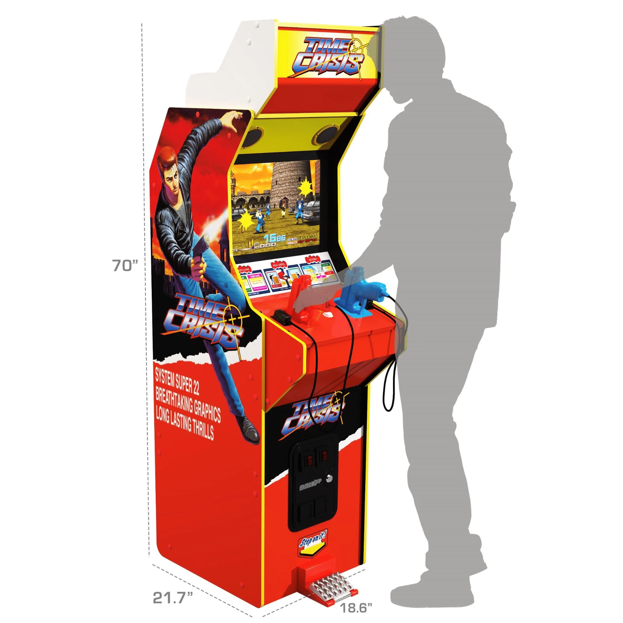 RETRO Arcade1Up TIME CRISIS Deluxe Arcade Machine 4-in-1 Game - Image 4