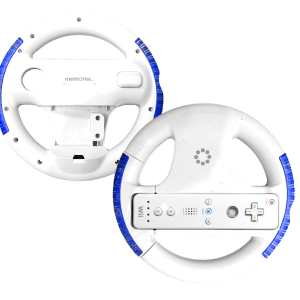 GENUINE MEMOREX Wii Mario Kart Wheel *BLUE/WHITE*