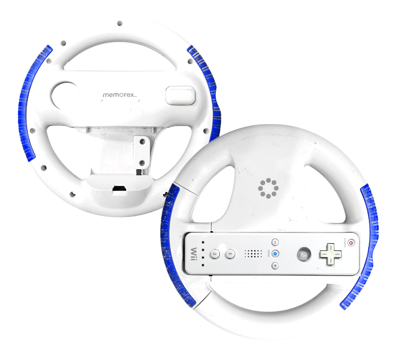 GENUINE MEMOREX Wii Mario Kart Wheel *BLUE/WHITE*