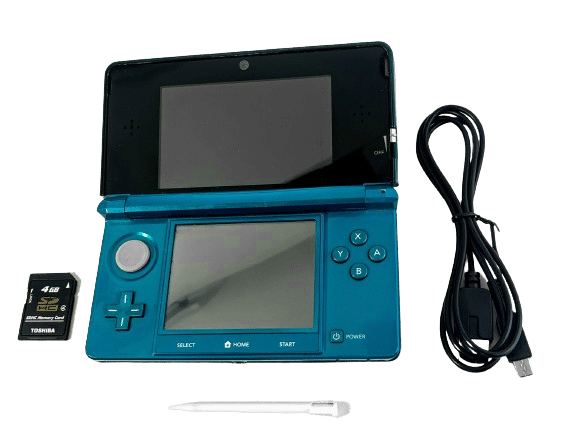 Nintendo 3DS AQUA BLUE Charger 4GB Memory Card Appleby Games