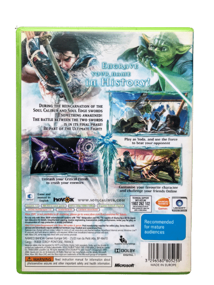 SoulCalibur IV (Soul Calibur IV) XBox 360 *CASE COVER MANUAL - NO DISC* - Image 3