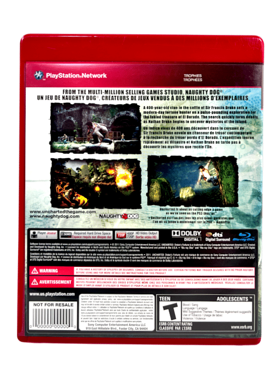 Uncharted: Drakes Fortune (GENUINE RED CASE EDITION) PS3 game