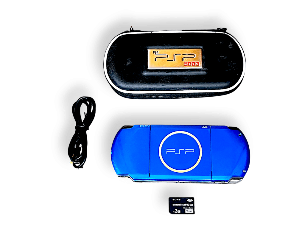 PSP Slim 3002 METALLIC BLUE + Charger + Mem Card + Case READ DESCRIPTION - Image 4