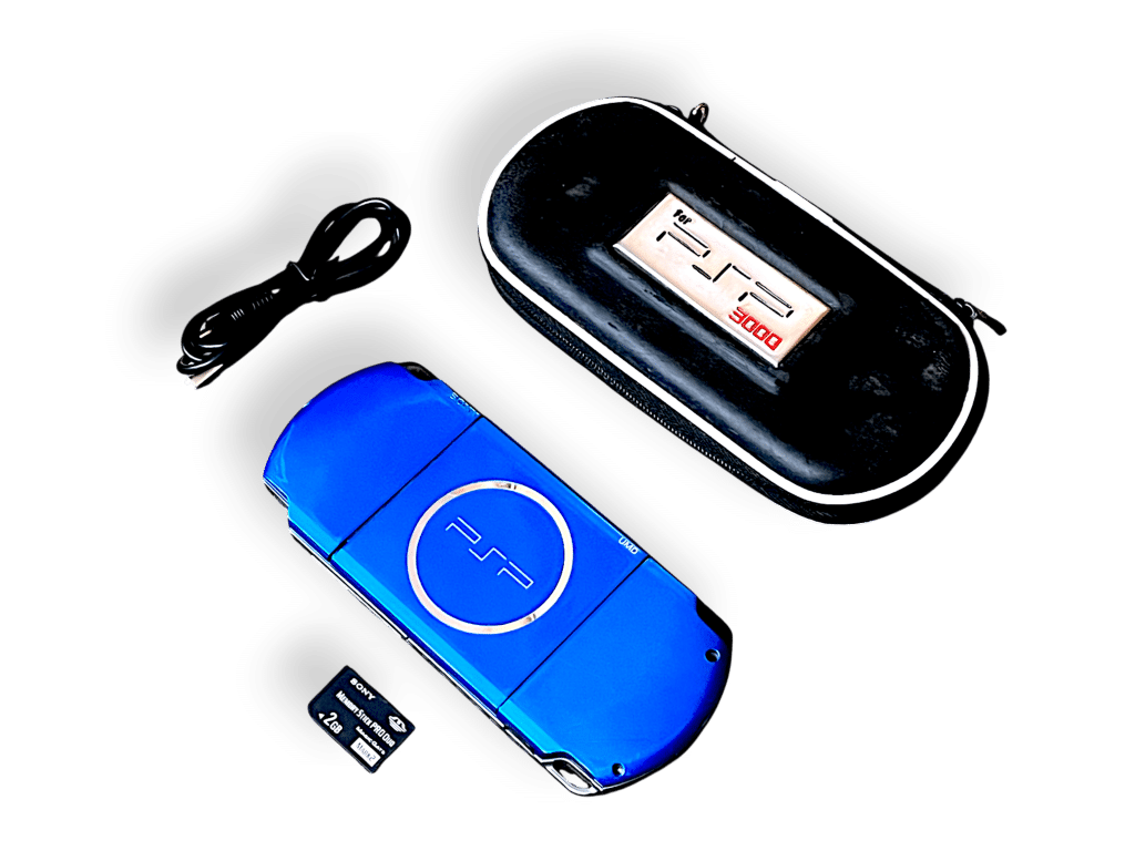 PSP Slim 3002 METALLIC BLUE + Charger + Mem Card + Case READ DESCRIPTION - Image 5