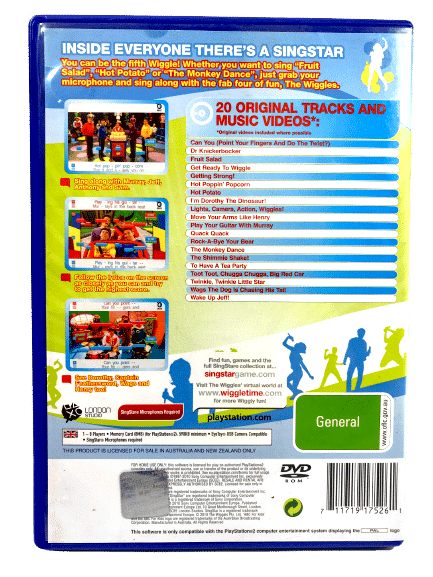 SingStar! The Wiggles (PS2) back of case
