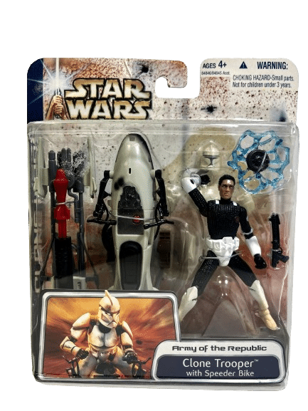 STAR WARS Clone Trooper W/ Speeder Bike Hasbro 2003 Action Figure