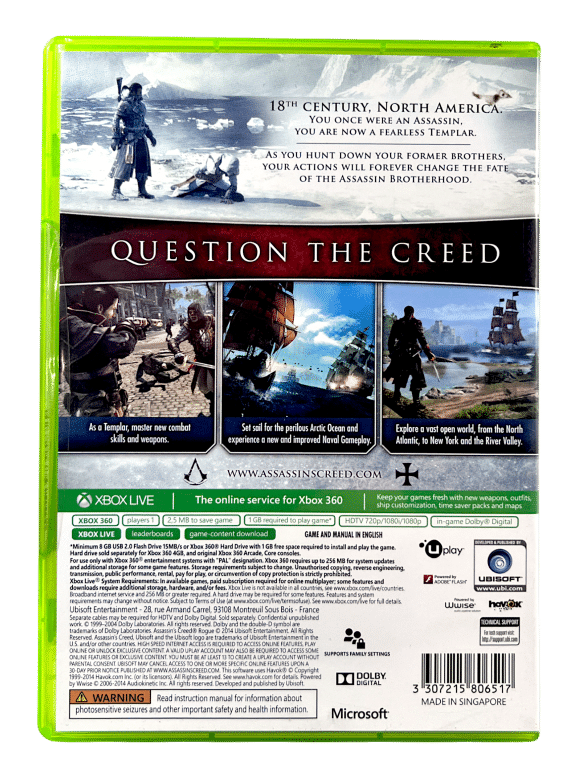 Assassin's Creed ROGUE (XBox 360)