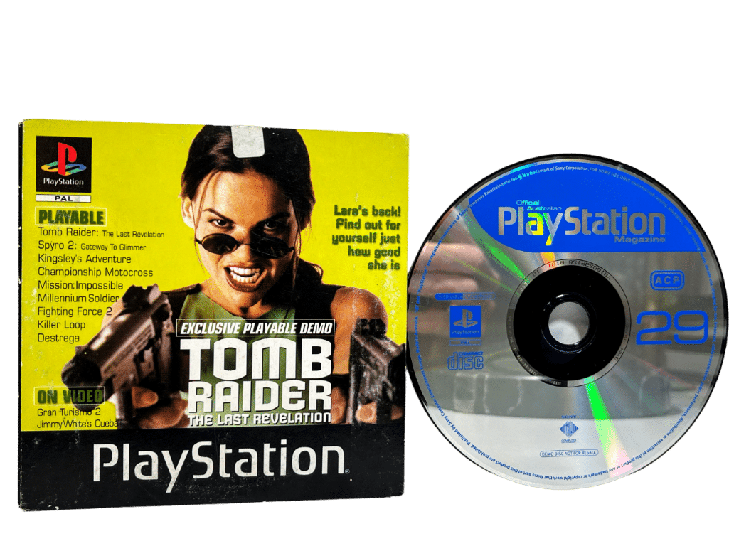 TOMB RAIDER The Last Revelation Playable PS1 Demo Disc (multiple game demos)