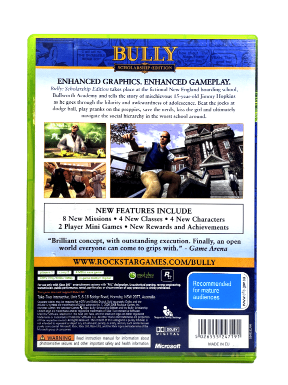 BULLY: Scholarship Edition (Canis Canem Edit) XBox 360