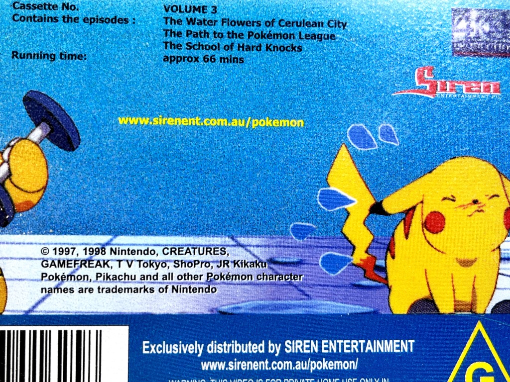 POKEMON The Sisters of Cerulean City (VHS, 1997)