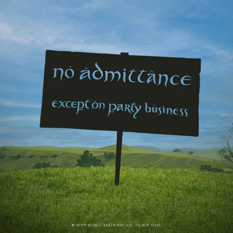 Weta Lord of the Rings - NO ADMITTANCE METAL SIGN *IN STOCK NOW*