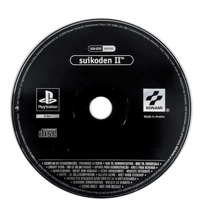 SUIKODEN II (Suikoden 2) Demo PS1 (PAL) Appleby Games