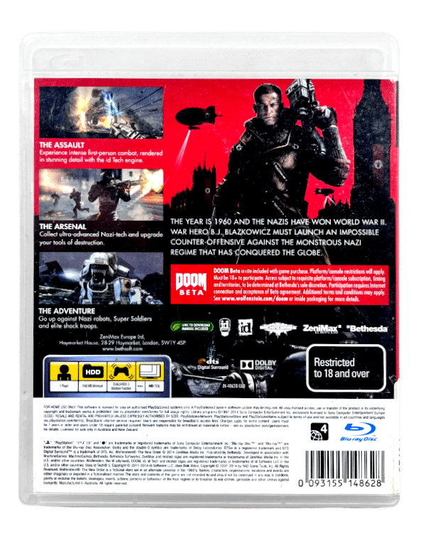 Wolfenstein: The New Order (PS3) - Gioco Usato In Ottime Condizioni, Spedizione Veloce