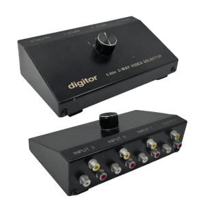 Digitor 3 Way Video Switch Box - AV Switch - Metal Case Edition - Model C2504
