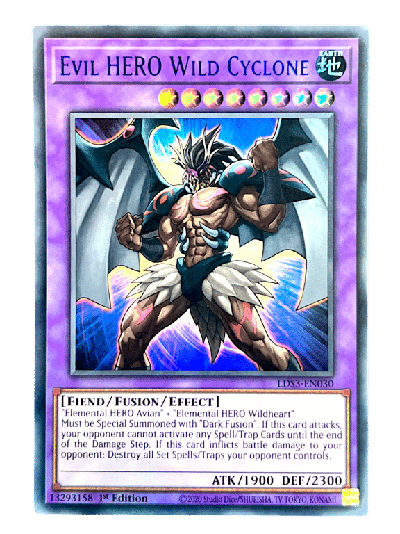 YU-GI-OH TCG - Evil HERO Wild Cyclone LDS3-EN030 Ultra Rare 1st Edition