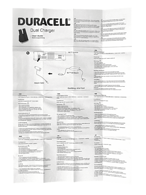 Genuine DURACELL Wii Remote BATTERY CHARGING STATION / Charging Dock - Image 3